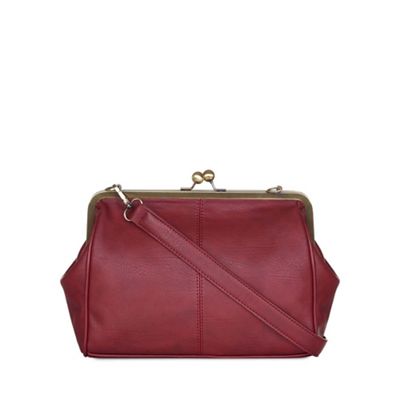 Red Leather Look Shoulder Bag